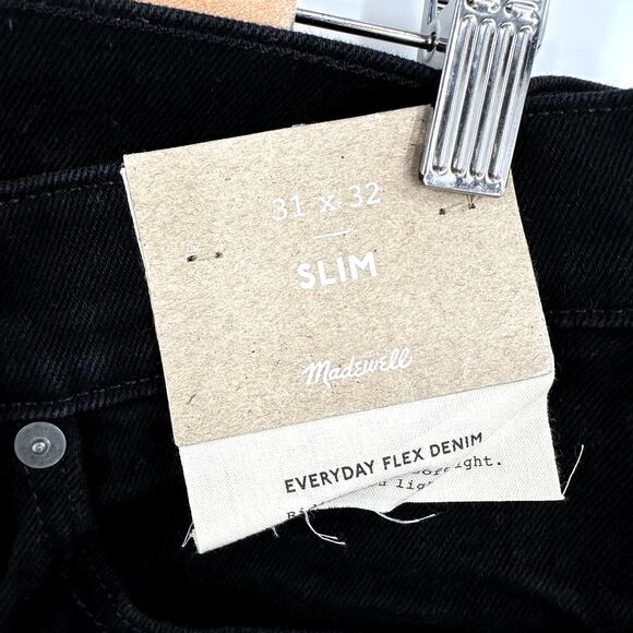 Madewell slim everyday flex jeans in black Size 31x32 - Picture 6 of 8